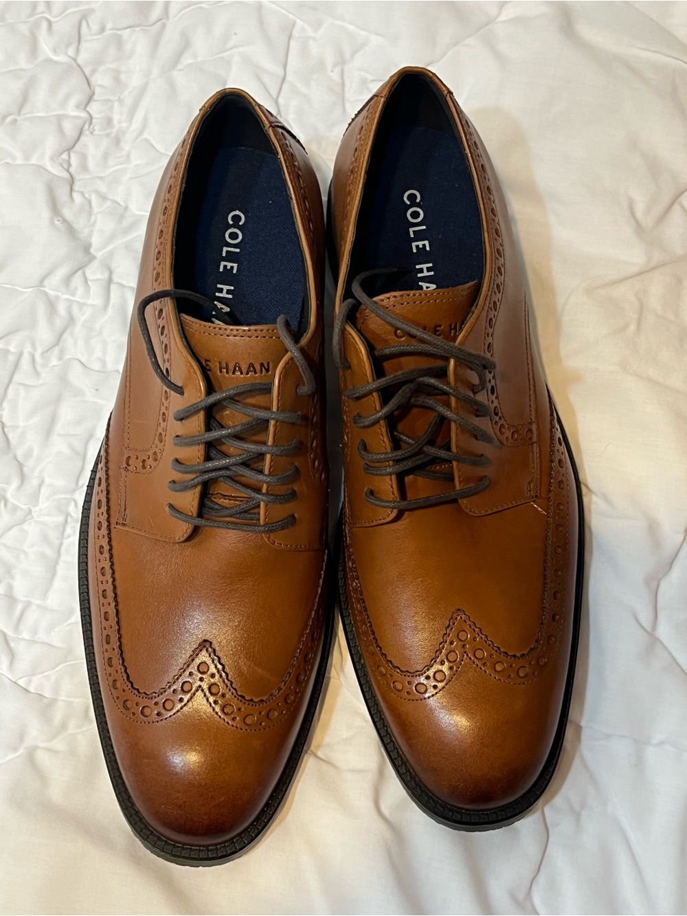 Cole Haan Brown Leather Wingtip Derby Oxfords